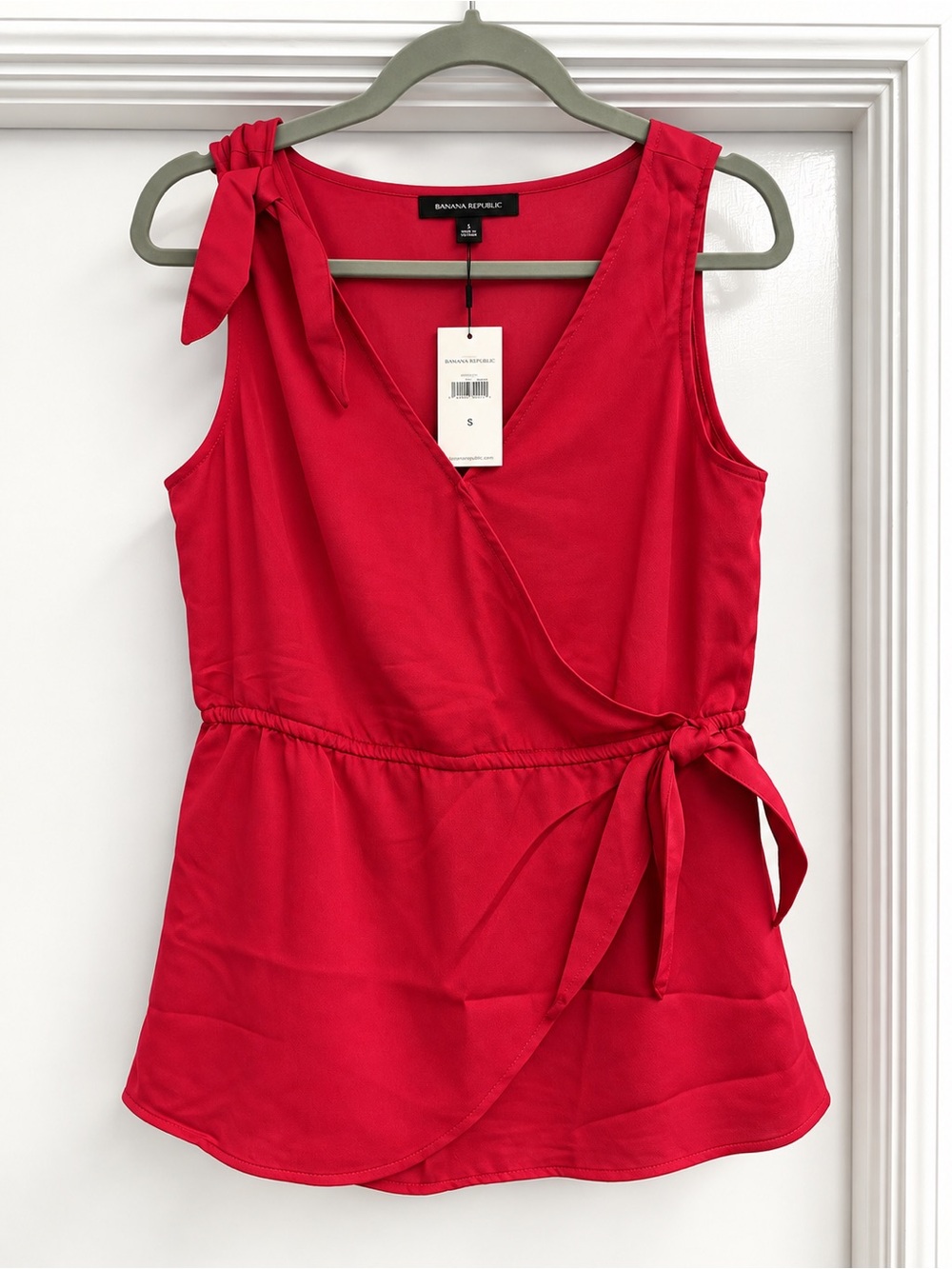 Banana Republic Bright Red Wrap Tie-Shoulder Camisole